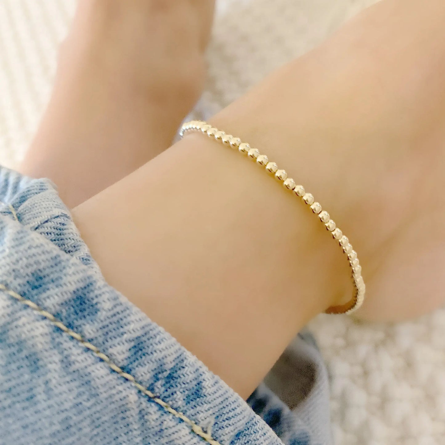 Gold bead Anklet Savi Jewelry