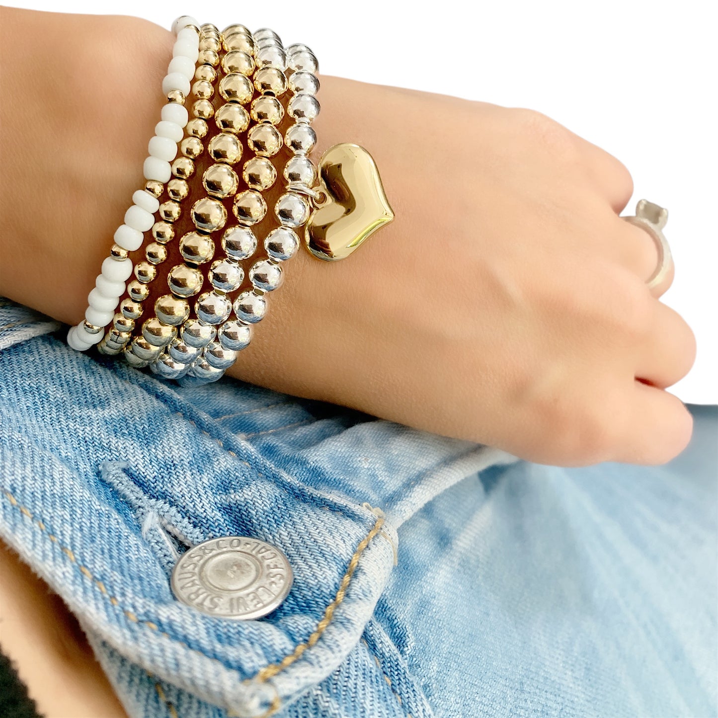Mixed Metal Silver Bracelet