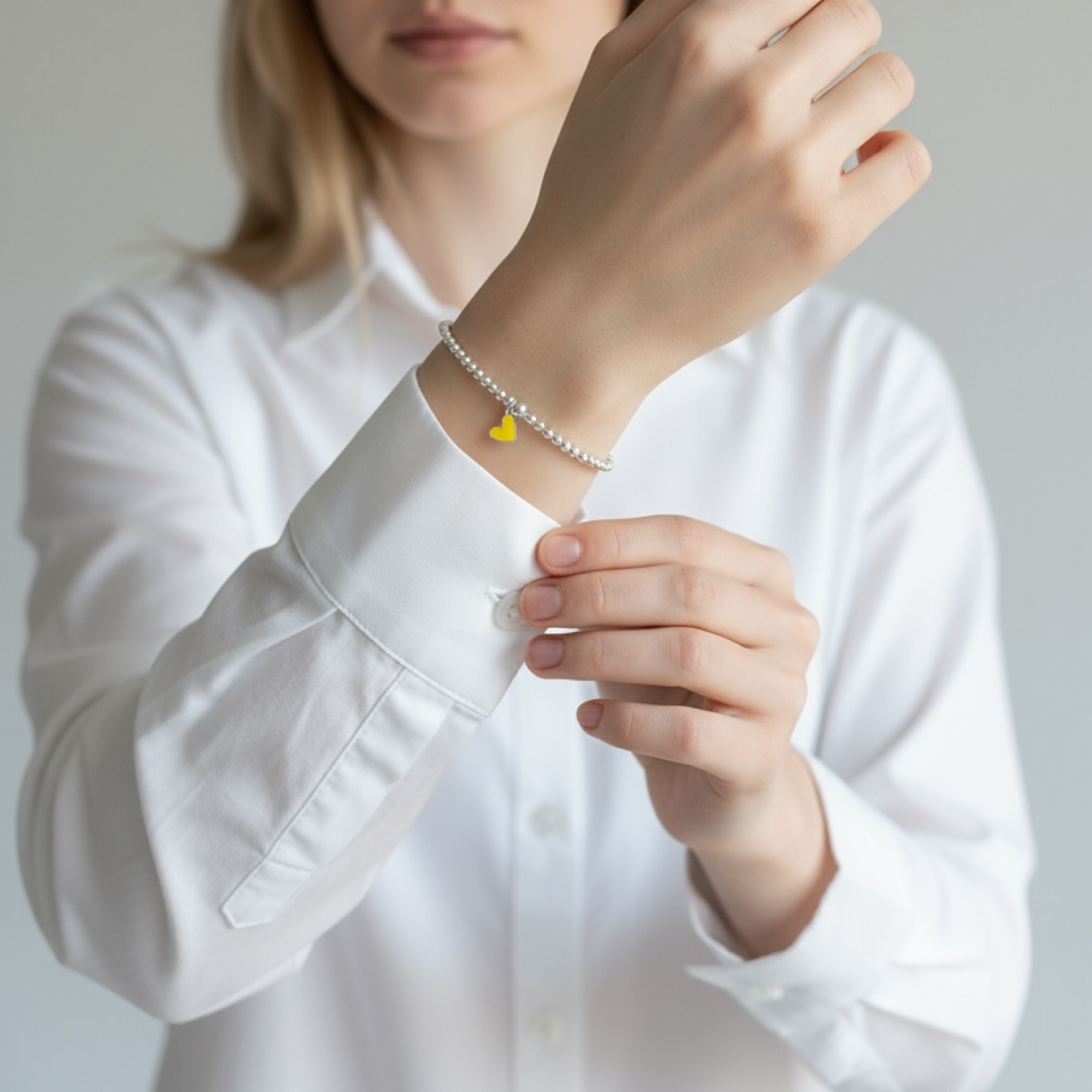 Dainty Sterling Silver Heart Charm Bracelet