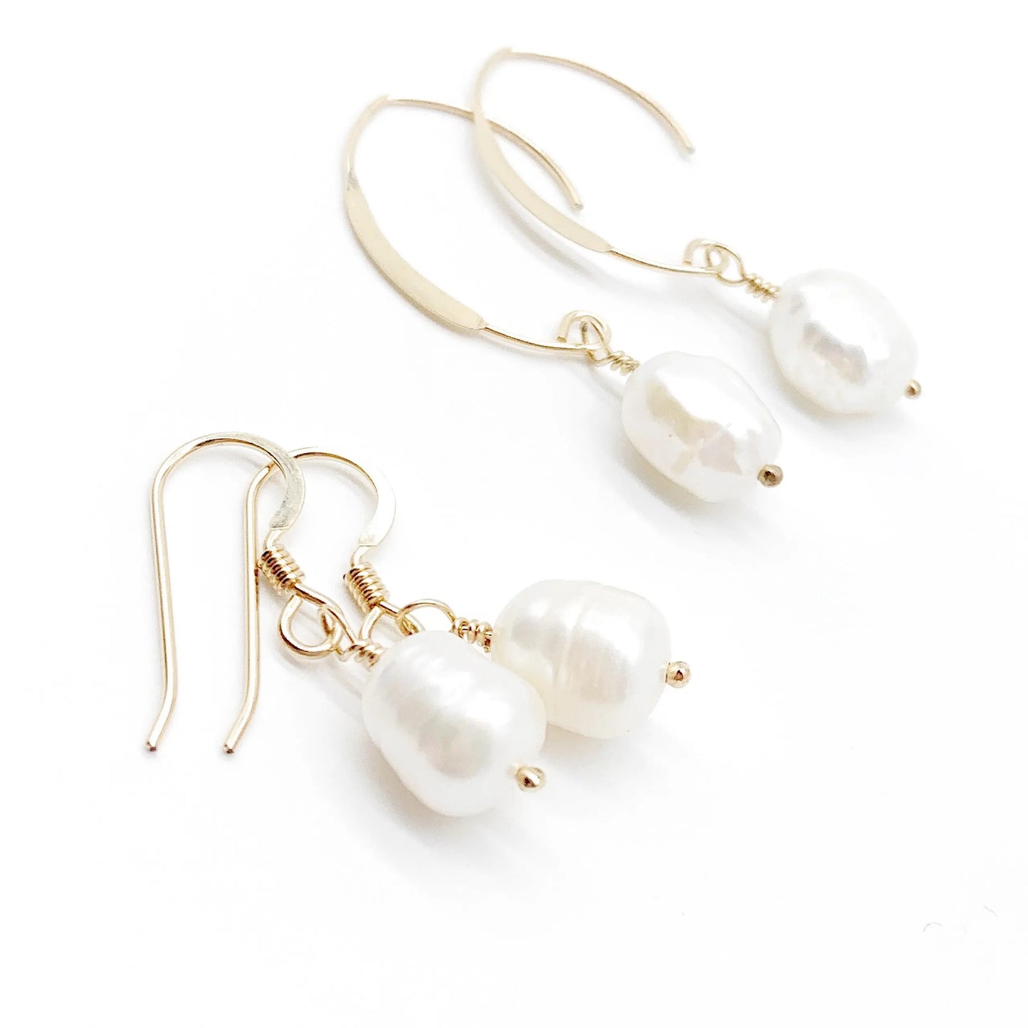 Gold Pearl earrings Savi Jewelry
