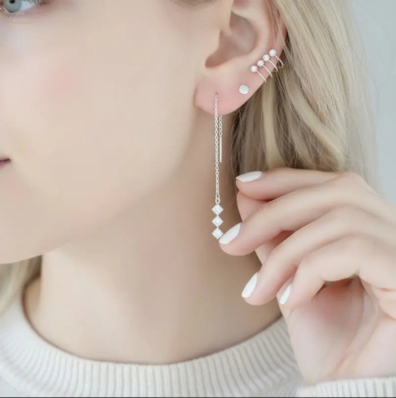 Silver Threader Earrings Savi Jewelry