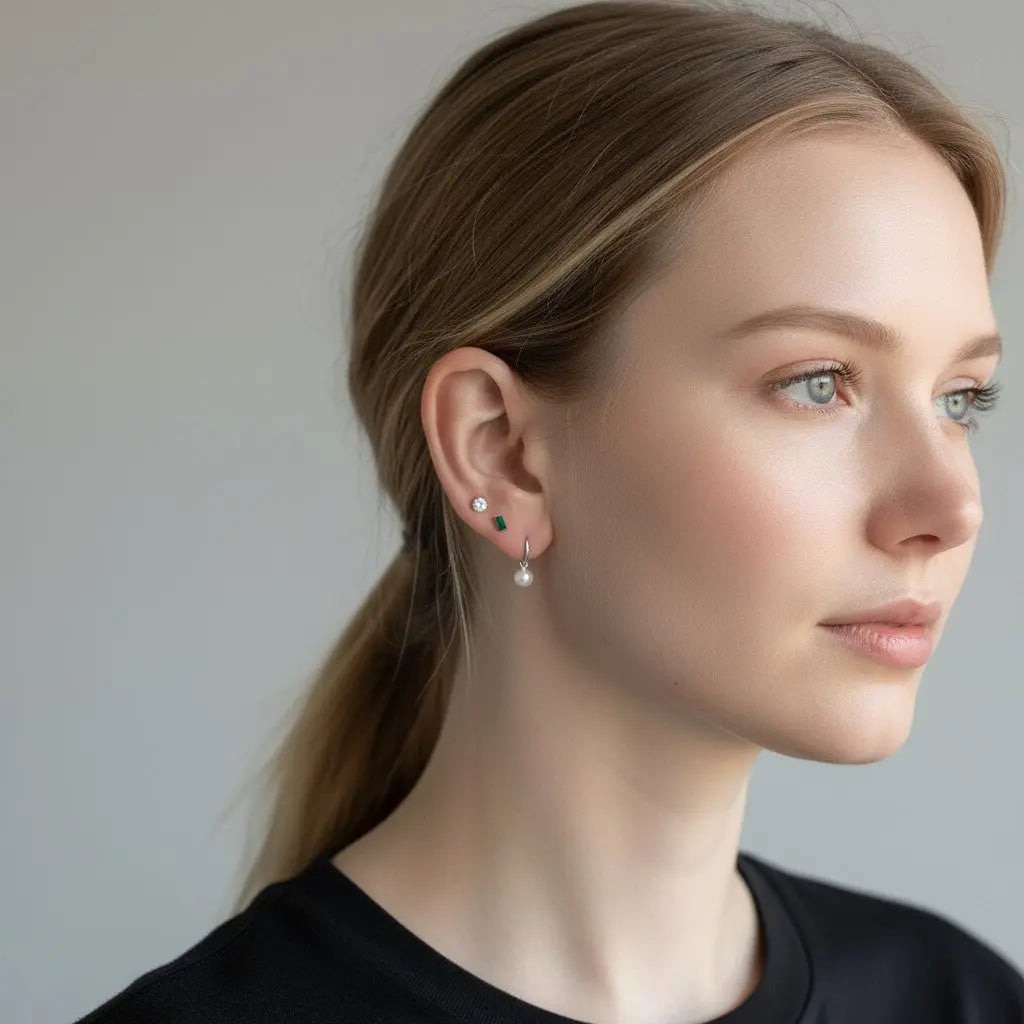 Silver Birthstone studs Savi Jewelry