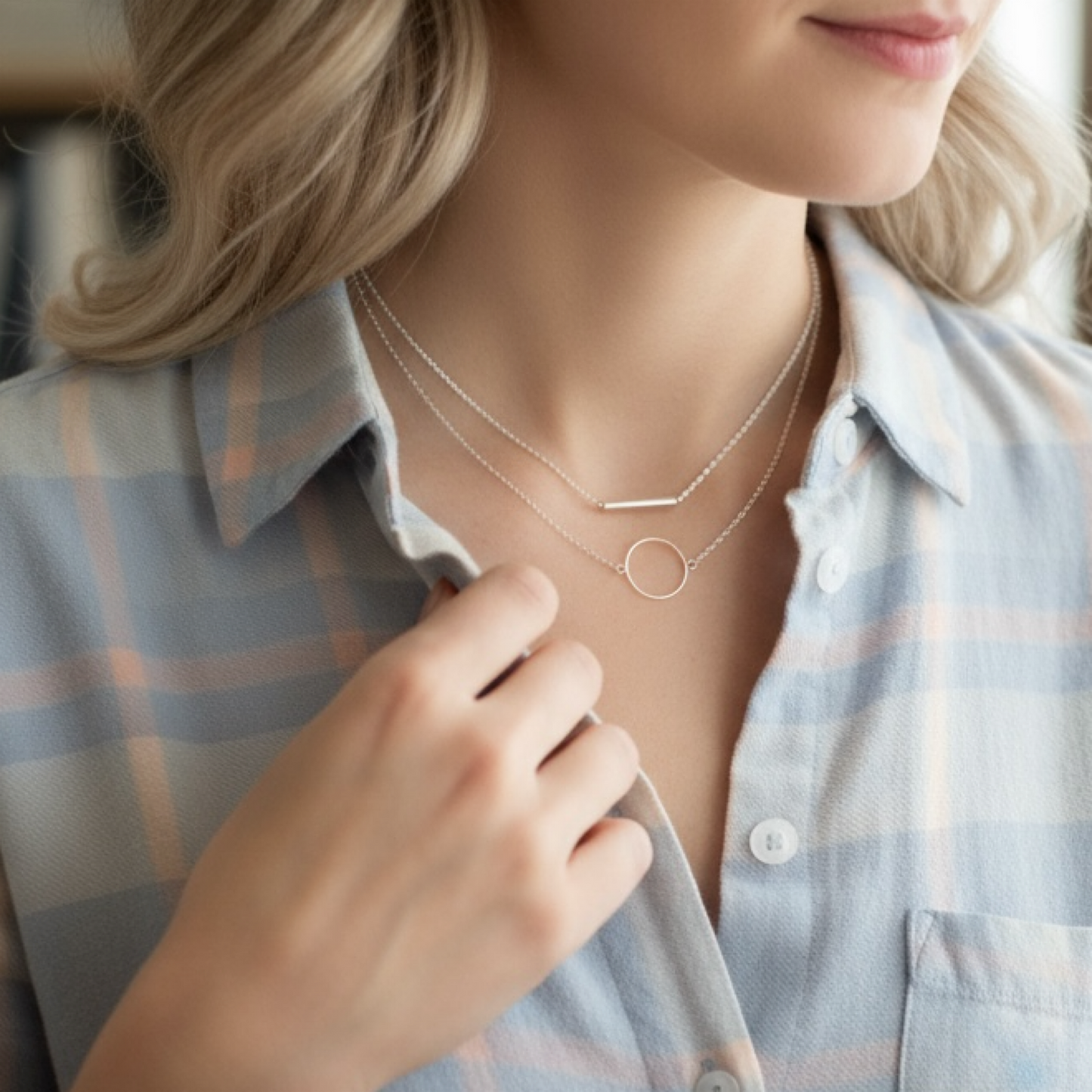 Silver choker Necklace