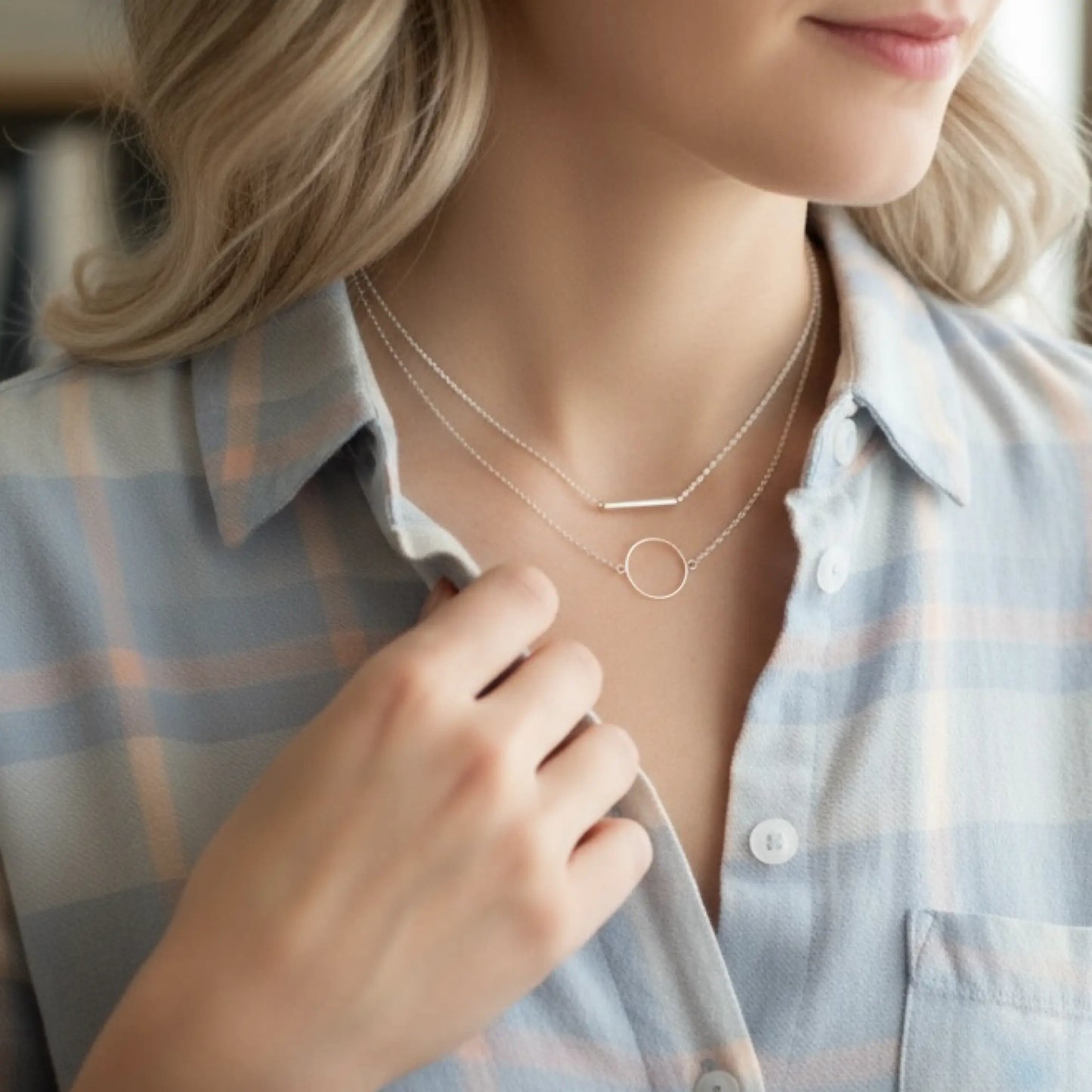 Silver Circle Necklace SaviJewelry