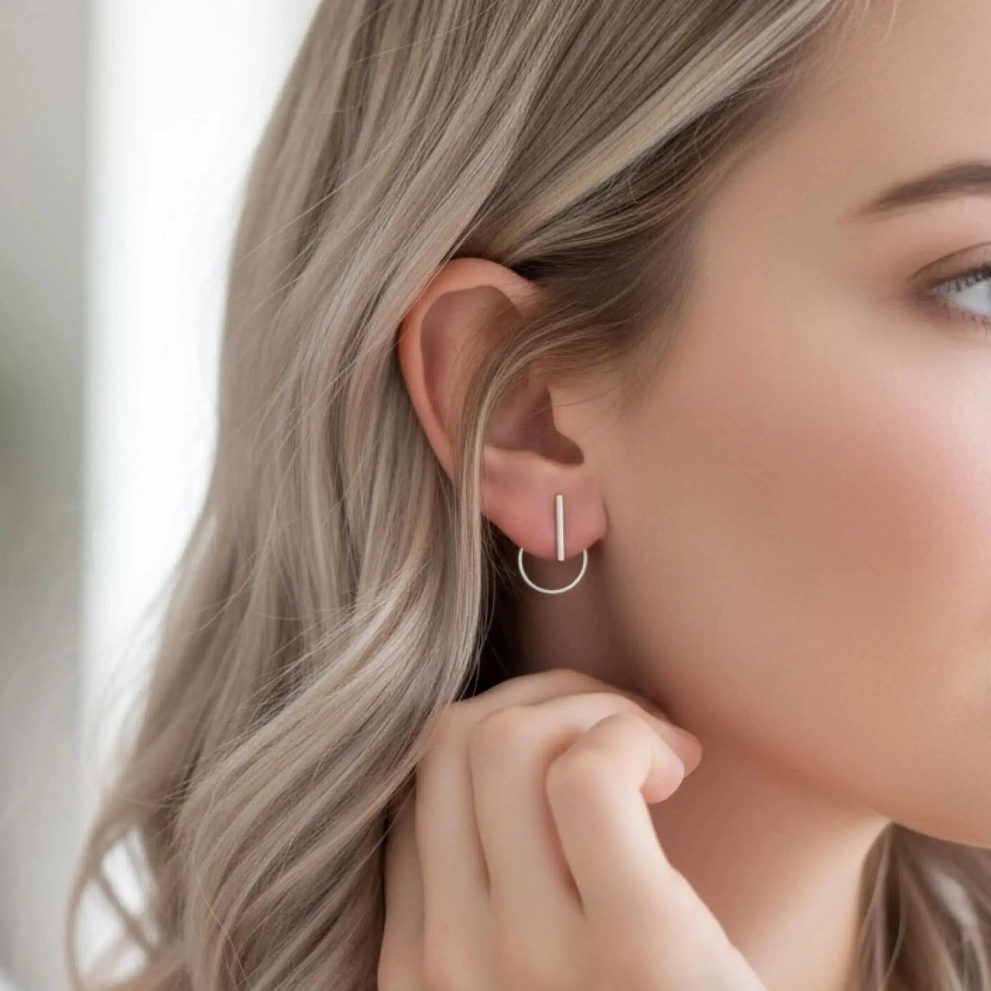 Silver Ear jacket Earrings SaviJewelry