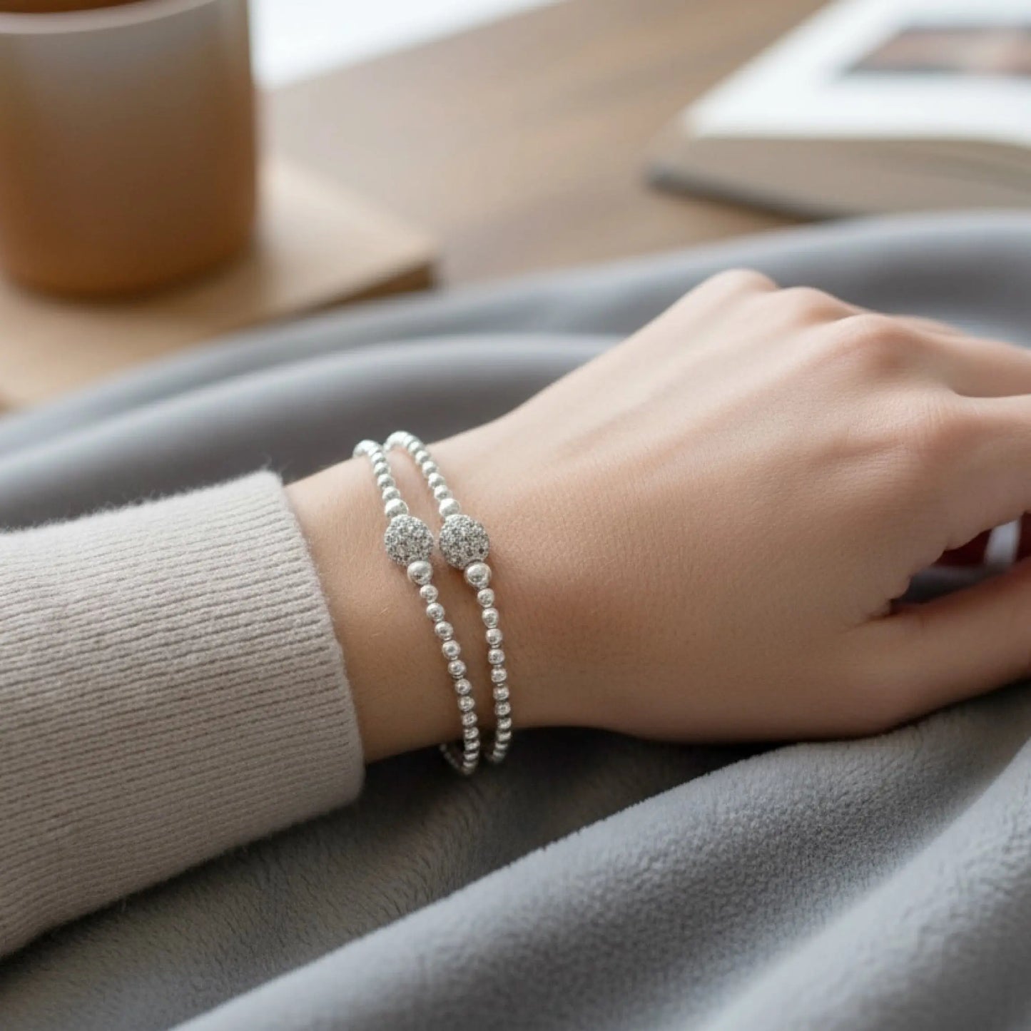 Sterling silver beaded Bracelet SaviJewelry