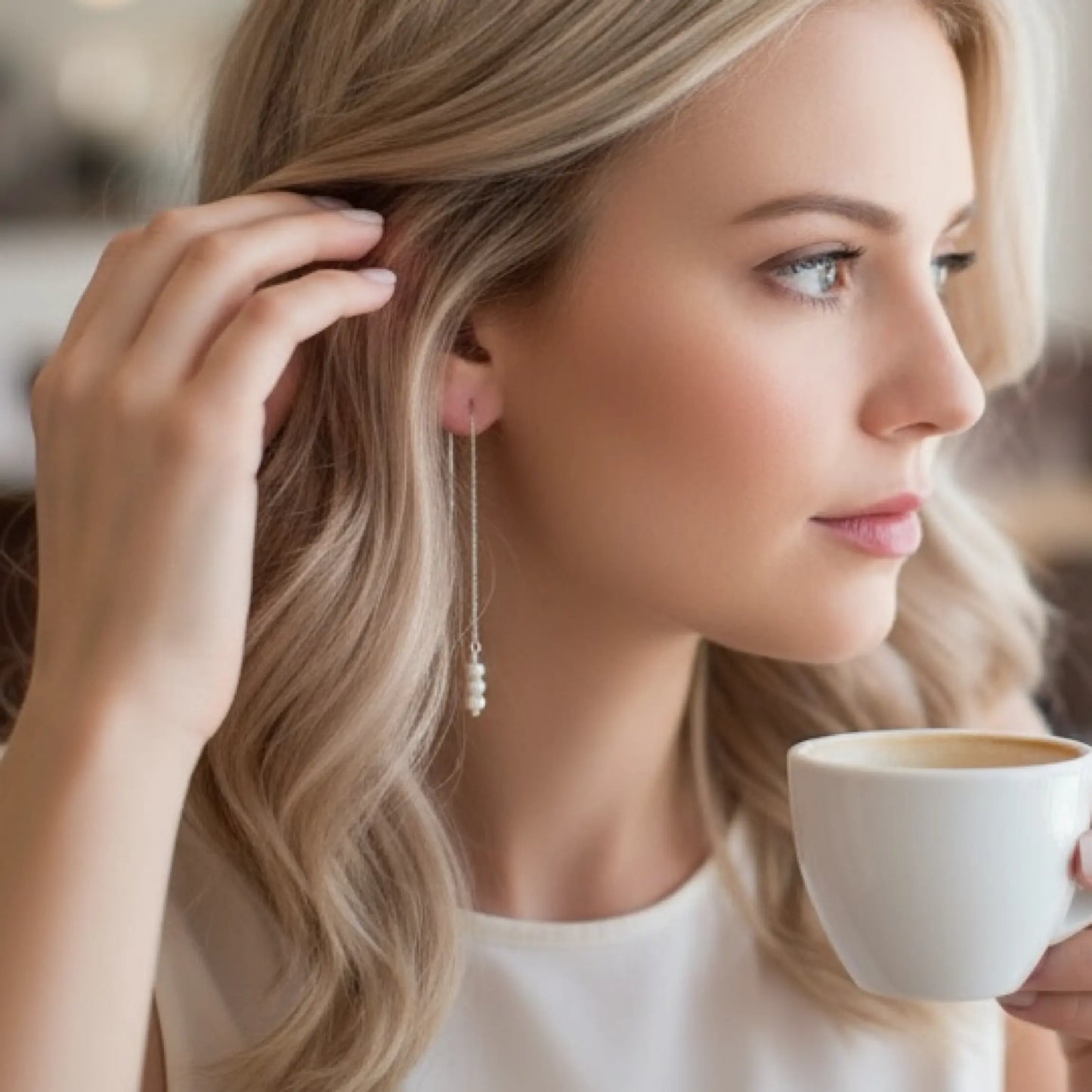 Pearl Ear Threaders Savi Jewelry