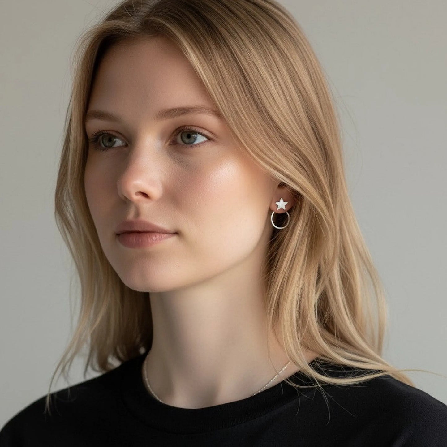 Silver Star Ear Jacket Savi Jewelry