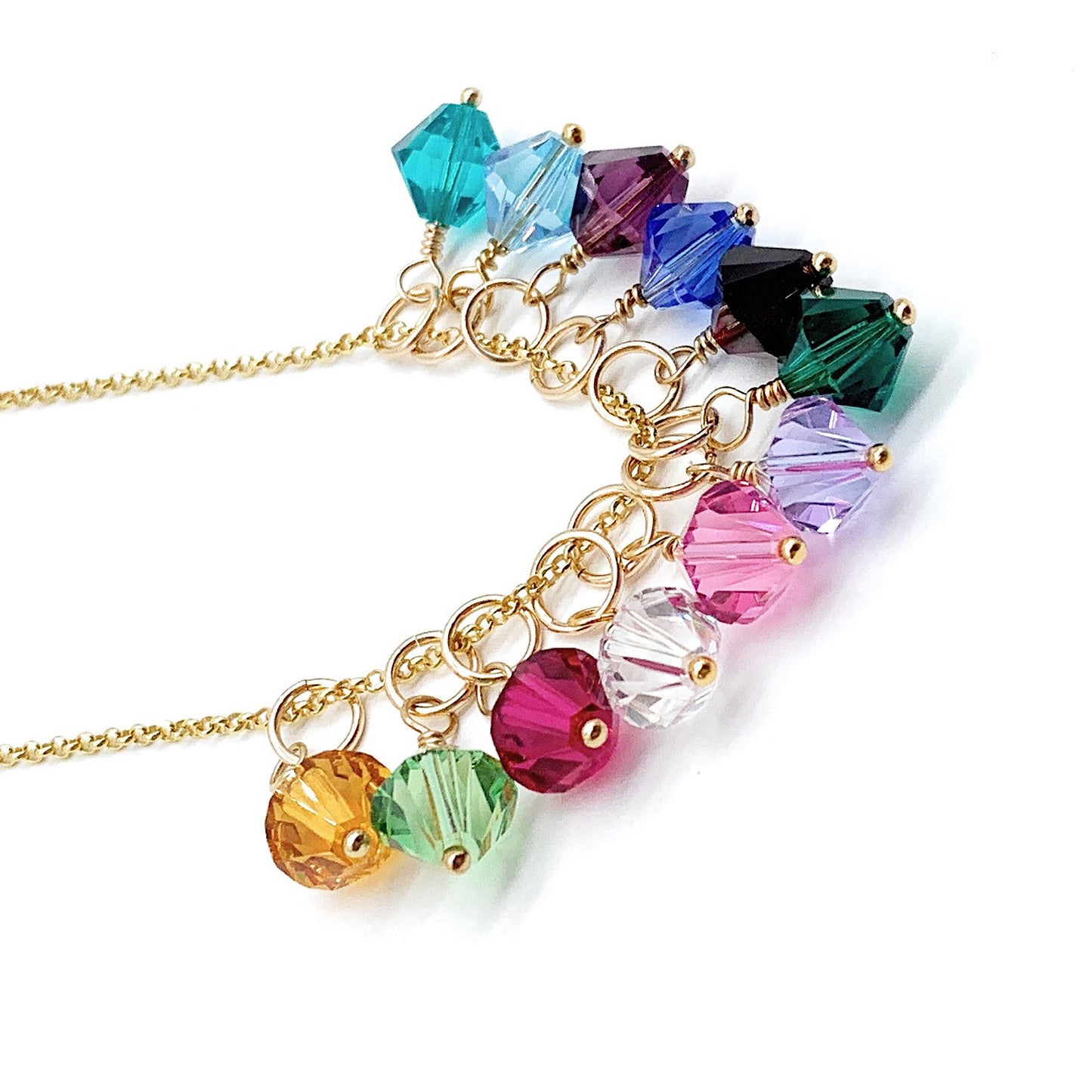 Family Birthstone Necklace • Custom Birthstone Necklace • Sterling silver Birthstone Necklace •