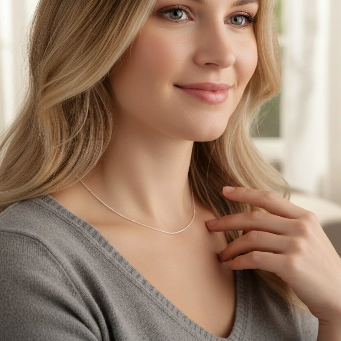 Dainty Silver Necklace Savi Jewelry
