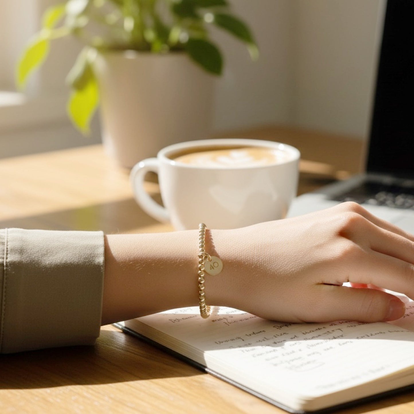 14K Gold Filled 40th Birthday Bracelet – Dainty Minimalist Beaded Bracelet, Milestone Gift for Her Savi Jewelry