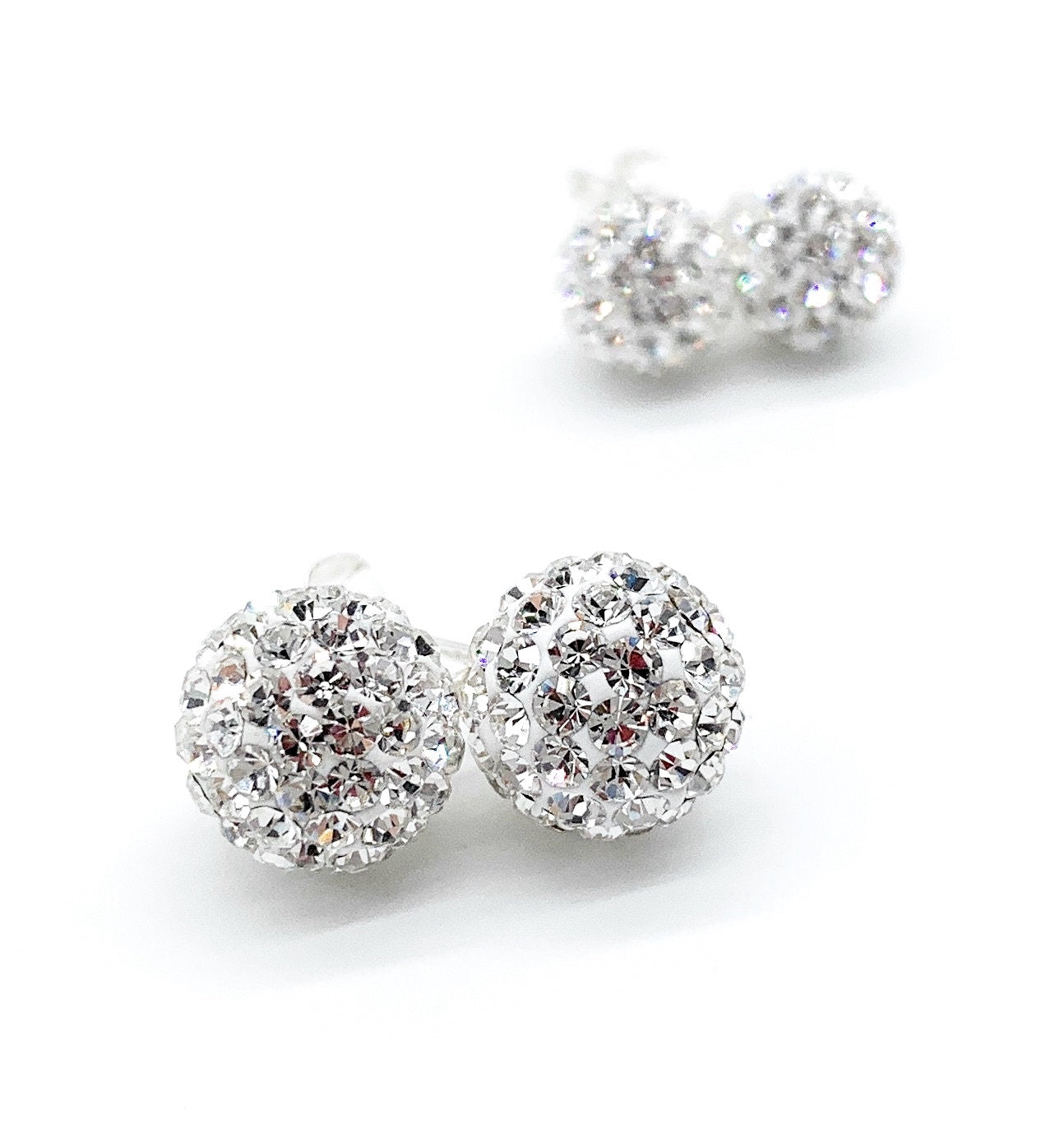 Silver Crystal stud Earrings