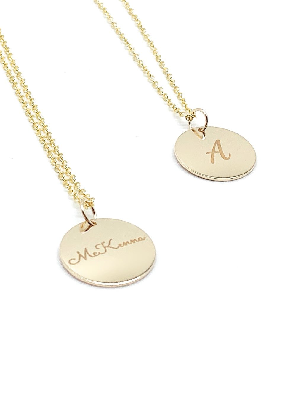 Gold initial necklace