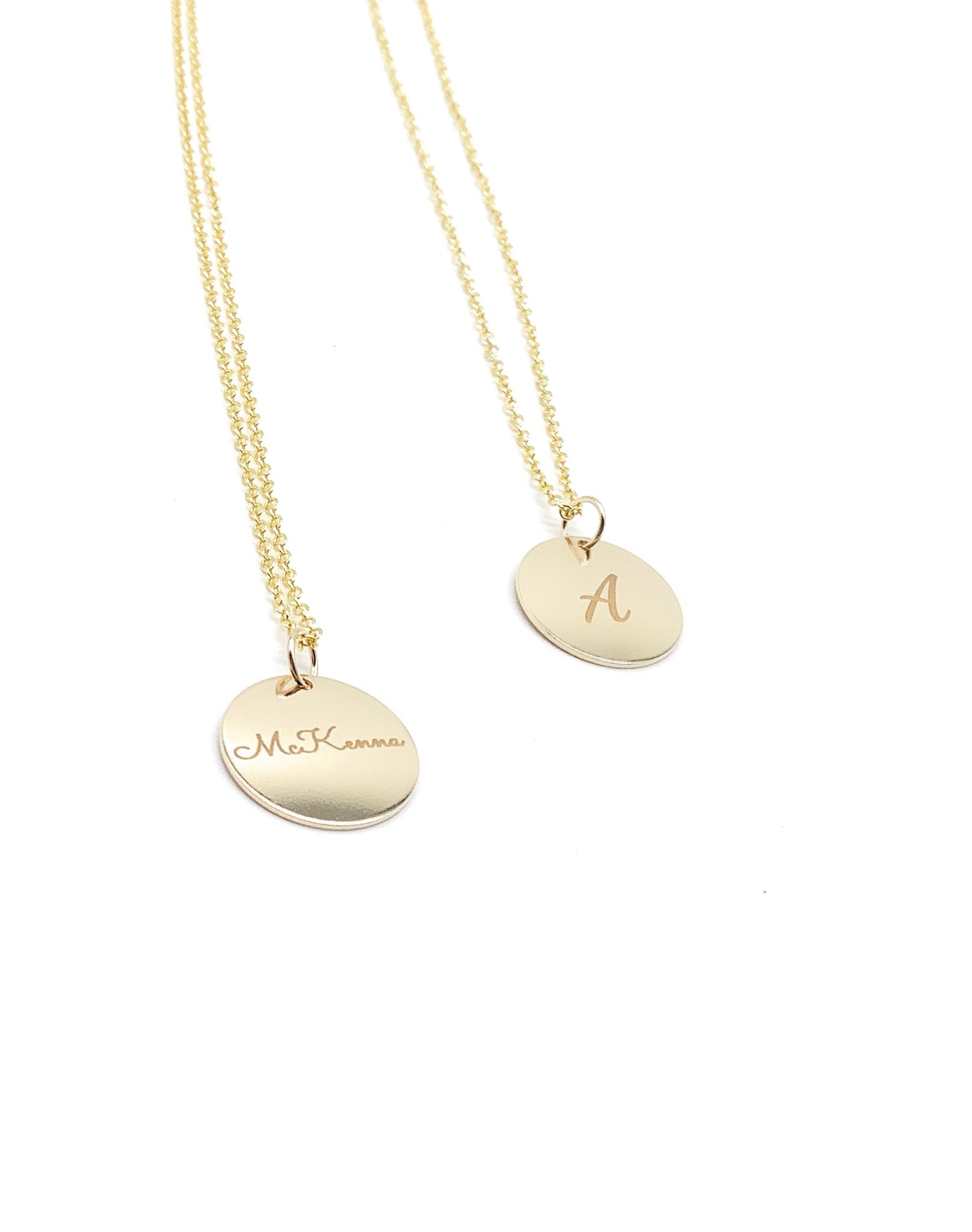 Gold initial necklace