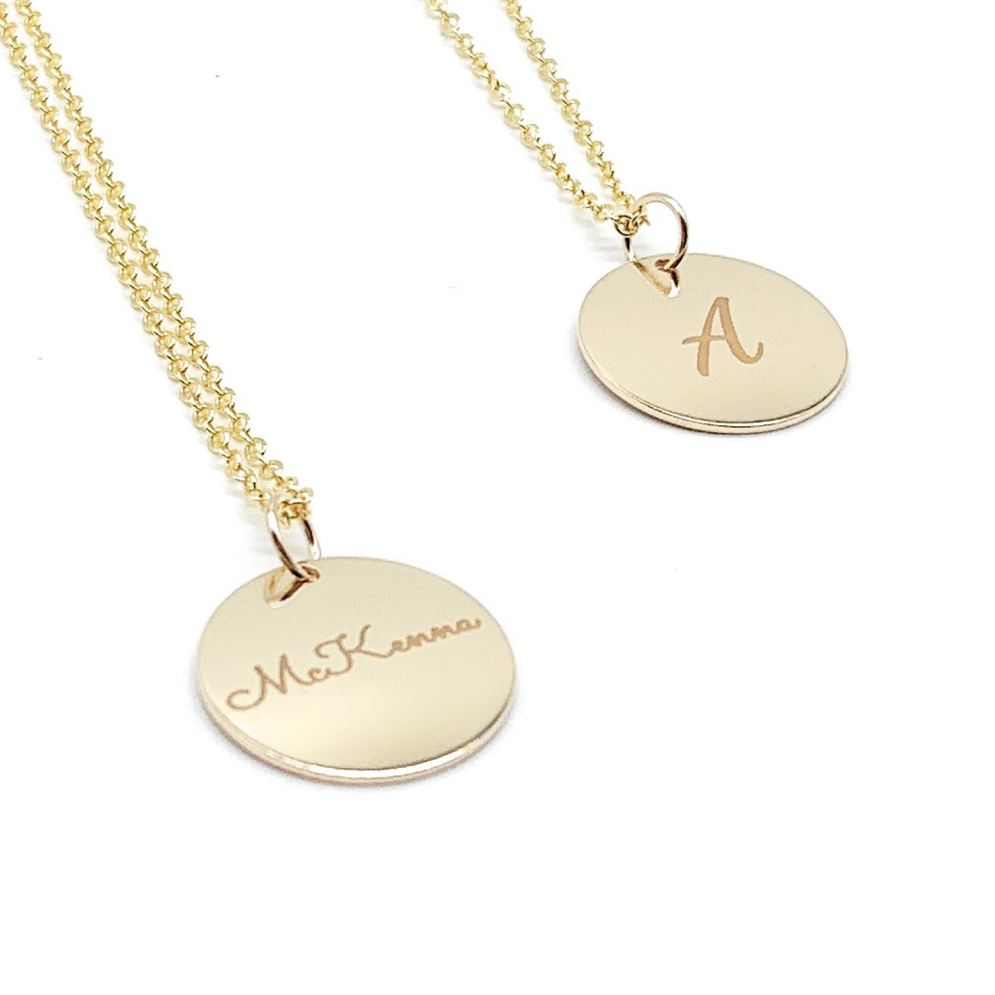 Gold initial necklace