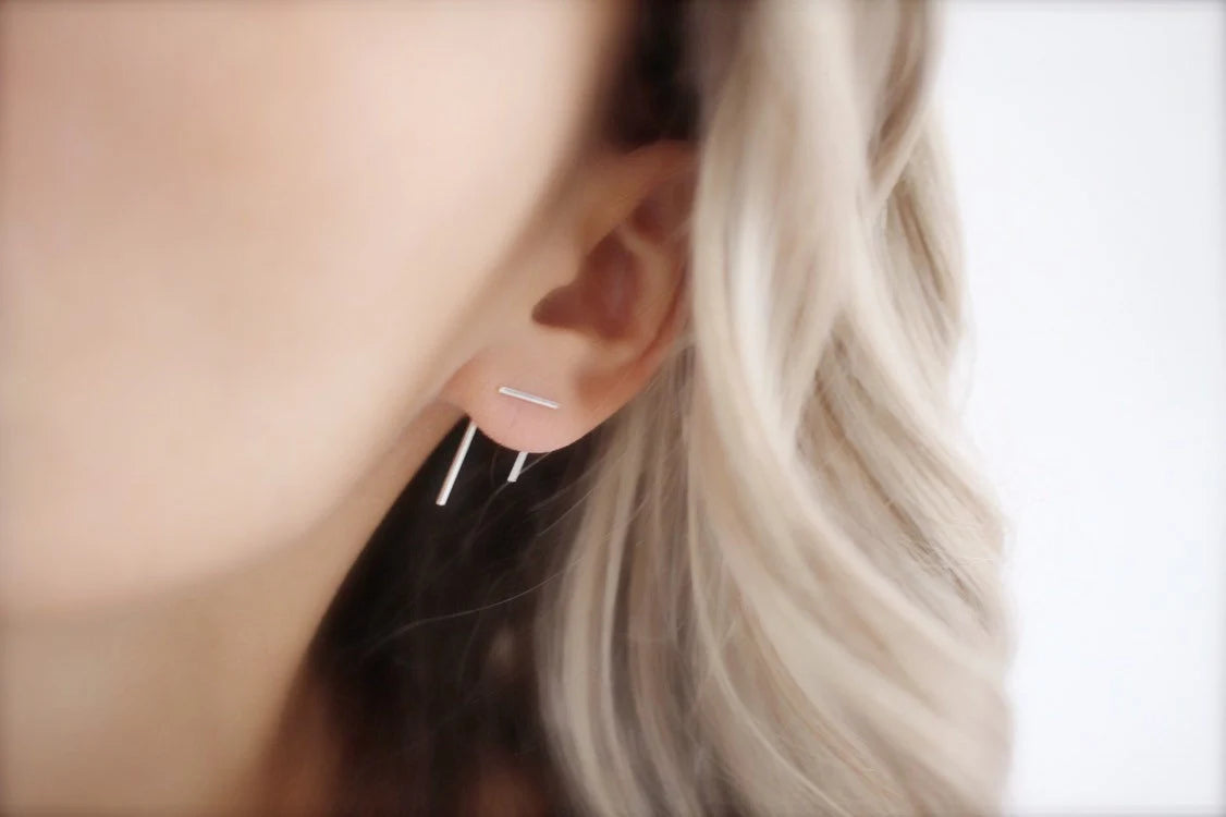 Silver Ear jacket Earrings