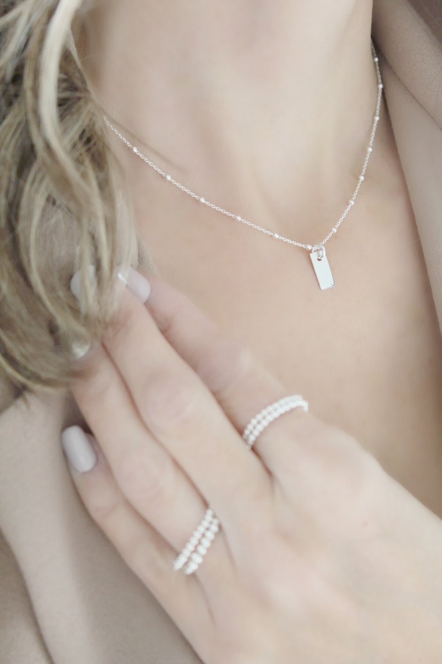 Silver choker necklace