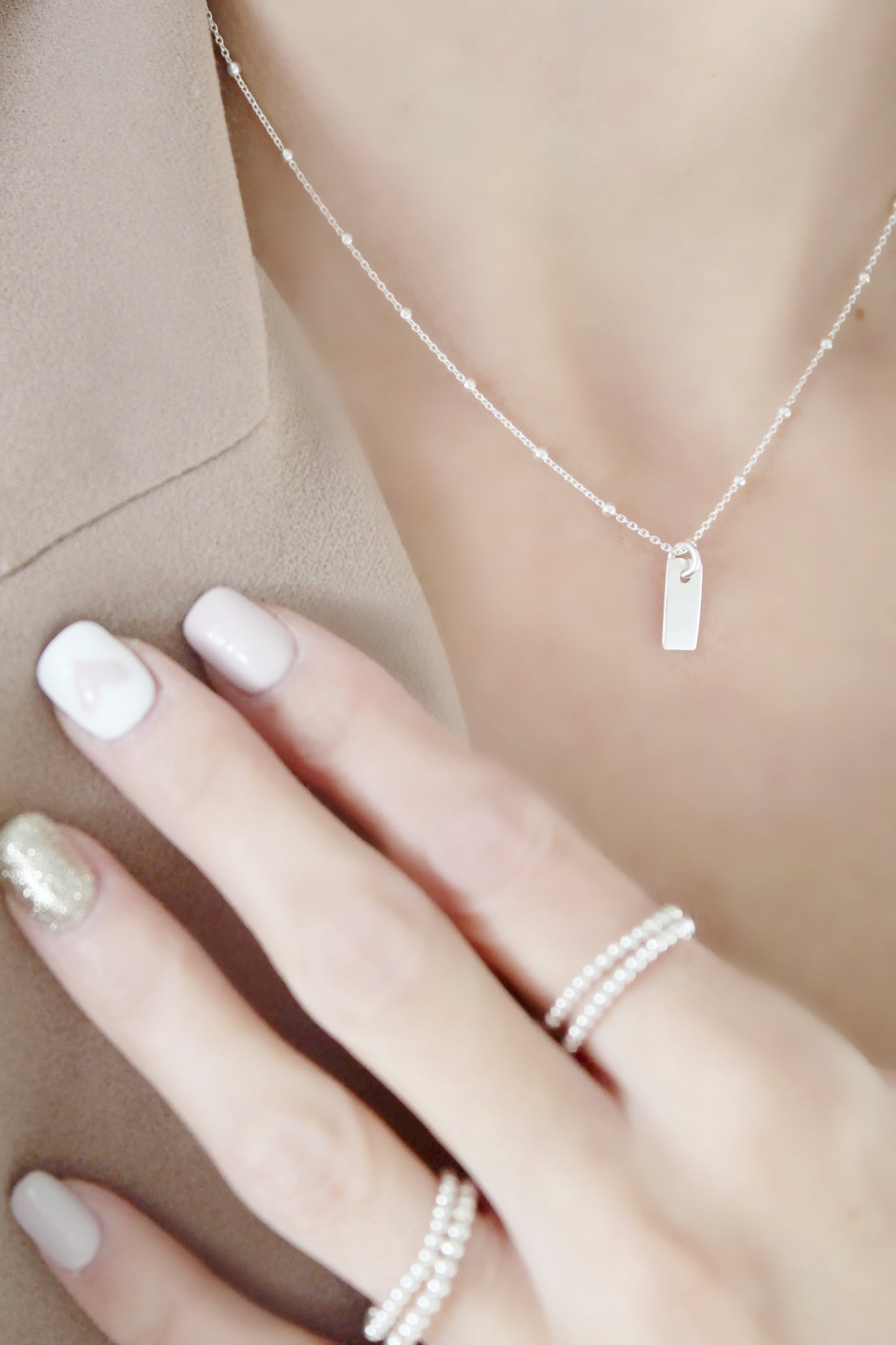Silver choker necklace