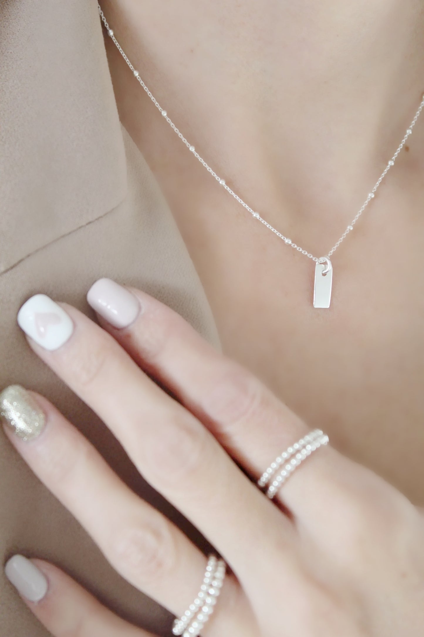 Silver choker necklace