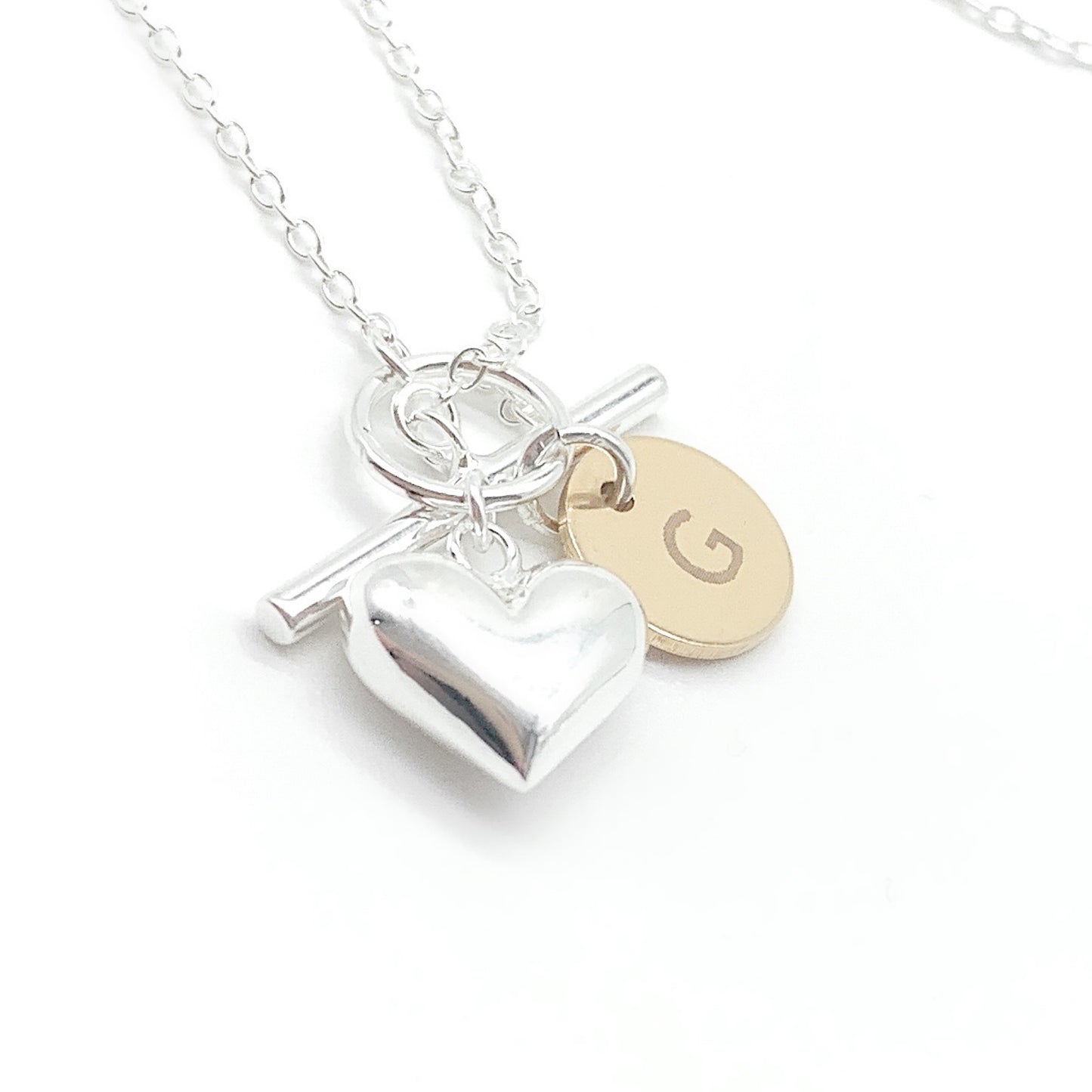 Silver Heart Toggle Necklace