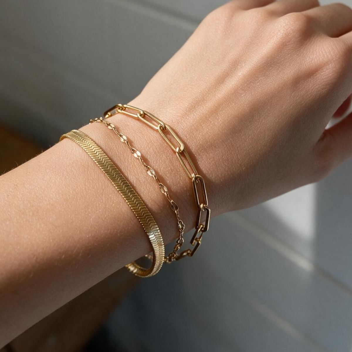 PVD Gold-Coated Stainless Steel Chain Bracelet – 7 Inches