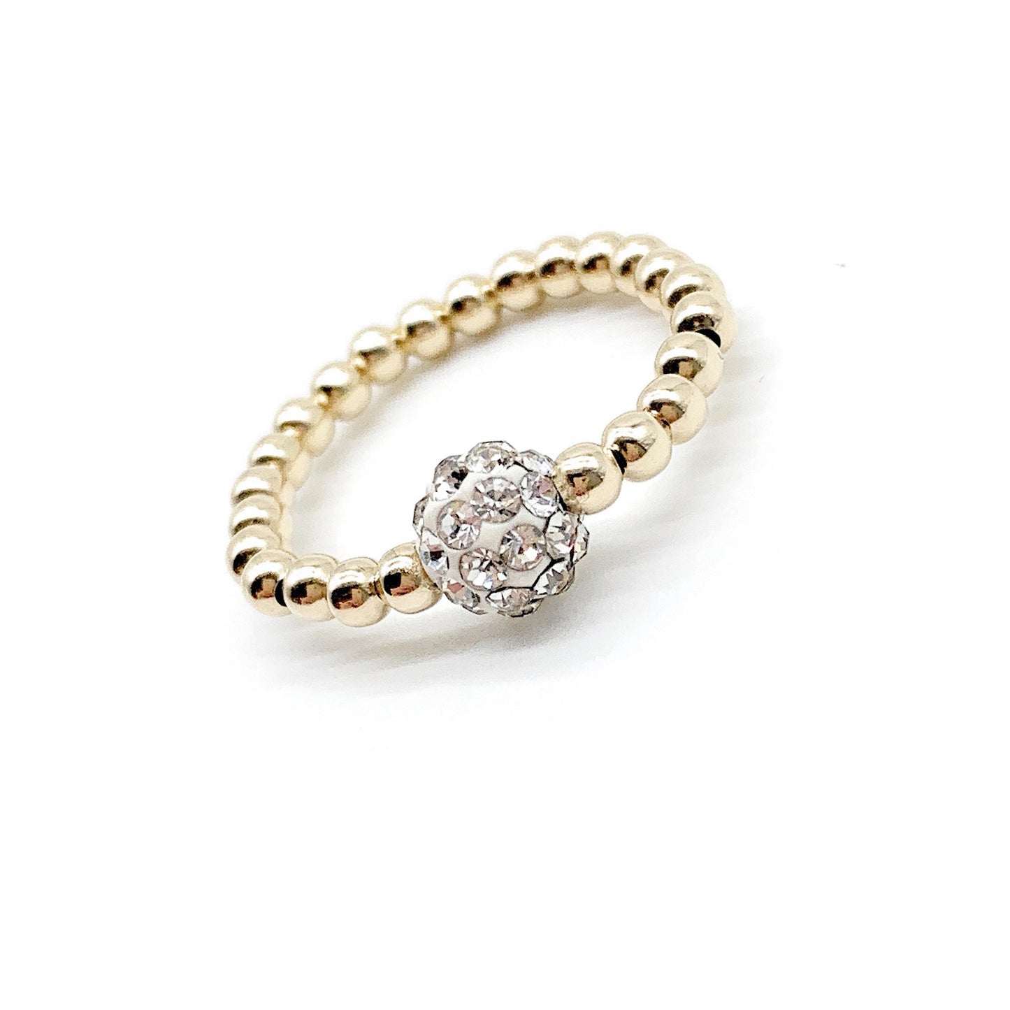 Gold Crystal Stretch Ring