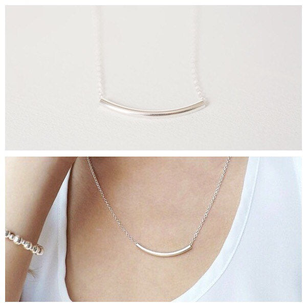 Curved Bar necklace - Savi Jewelry
