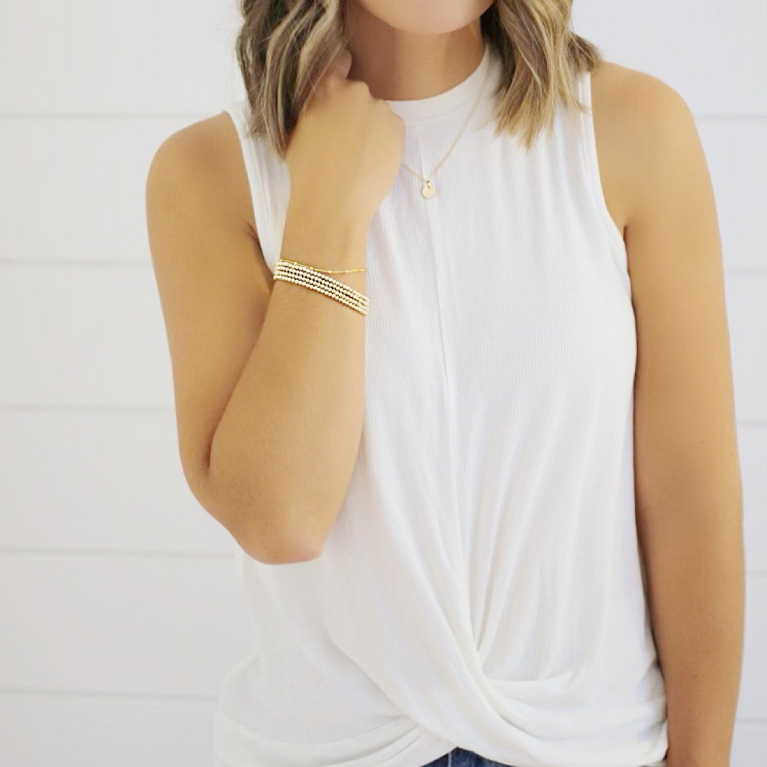 Minimalist Gold bracelet stack - Savi Jewelry