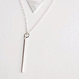 Skinny vertical bar necklace - Savi Jewelry