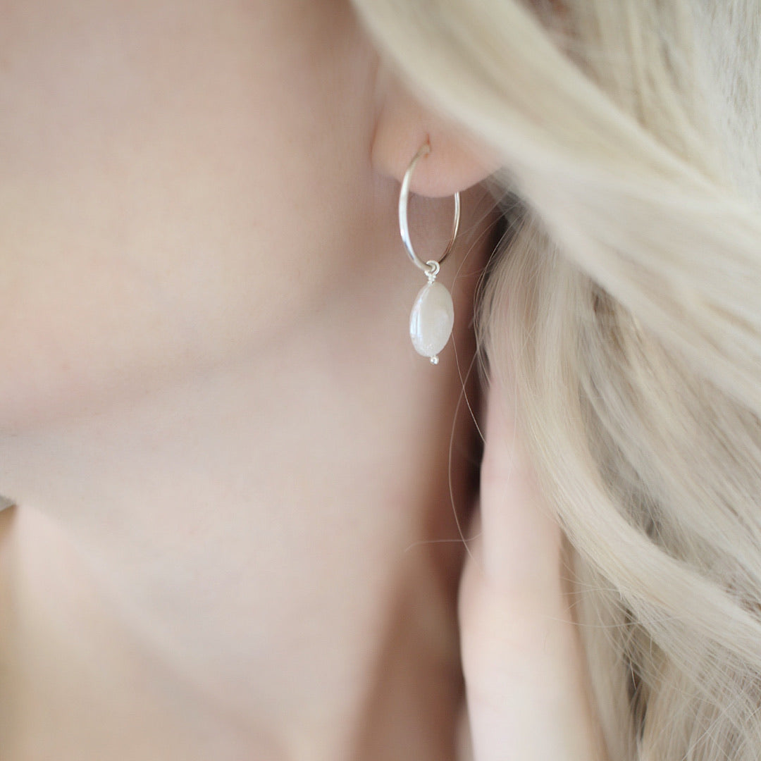 Pearl hoops - Savi Jewelry