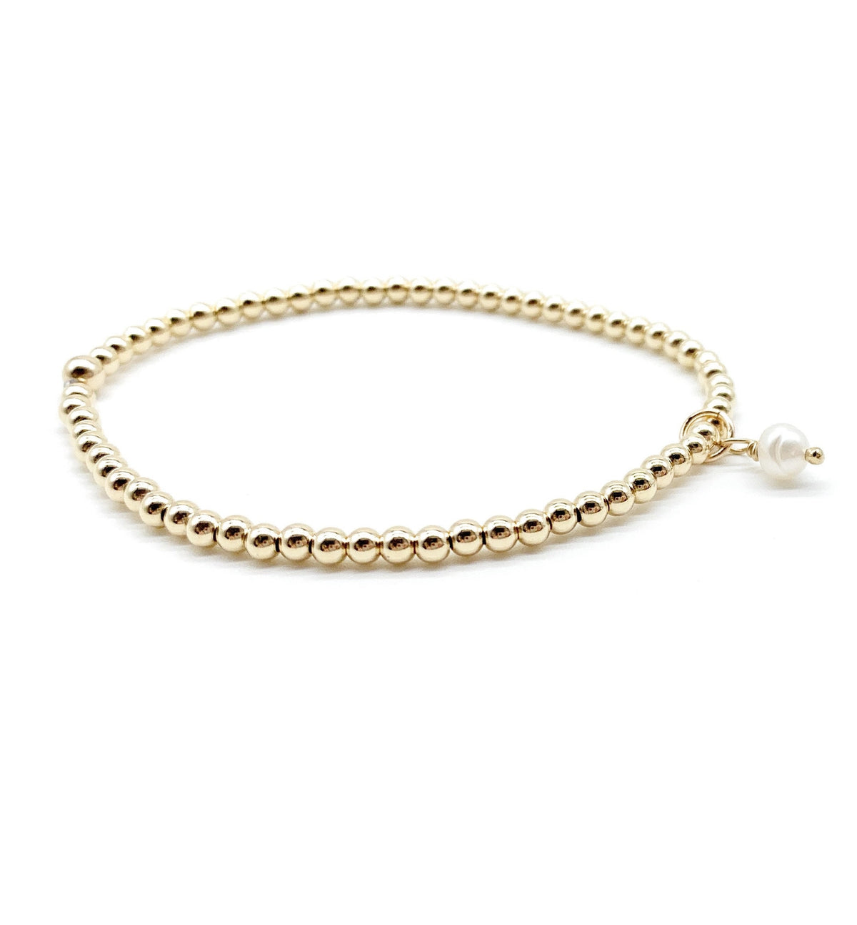 14K Gold-Filled Beaded Bracelet with Optional Freshwater Pearl
