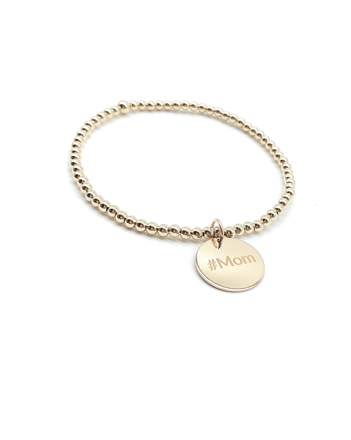 14K Gold-Filled Beaded Bracelet with Custom Charm