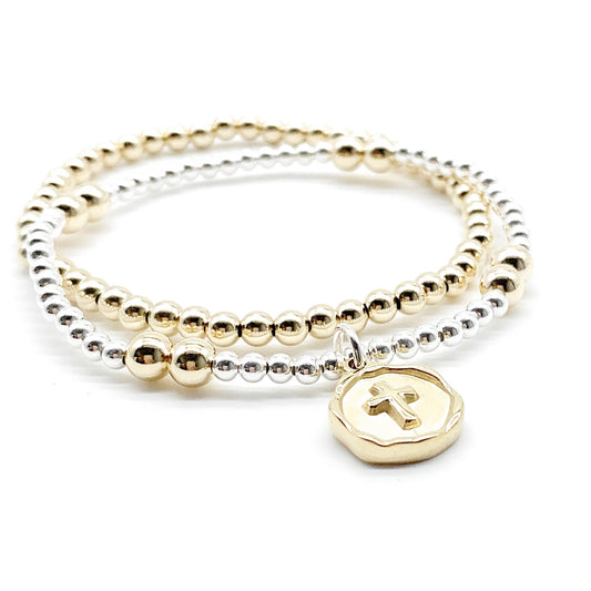 Gold Cross Charm Bracelet