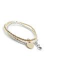 Gold Disc kids initial bracelet