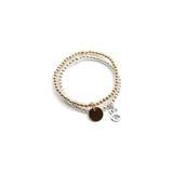 Gold Disc kids initial bracelet