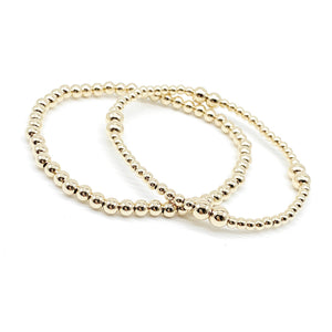 Gold beaded Bracelet • Beaded Stackable Bracelet • Gold Beaded Stretch Bracelet • Best Seller Bracelet