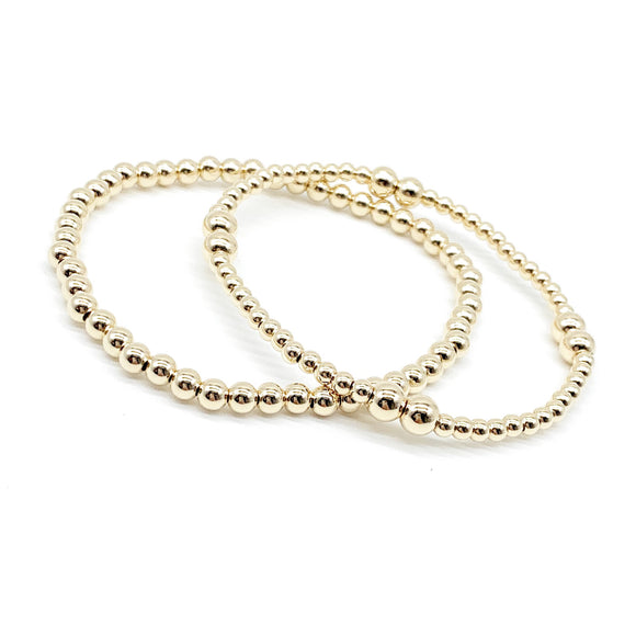 Gold beaded Bracelet • Beaded Stackable Bracelet • Gold Beaded Stretch Bracelet • Best Seller Bracelet