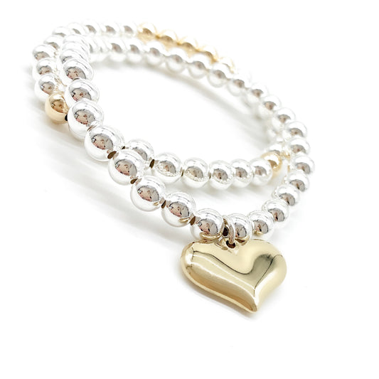 Mixed Metal Silver Bracelet