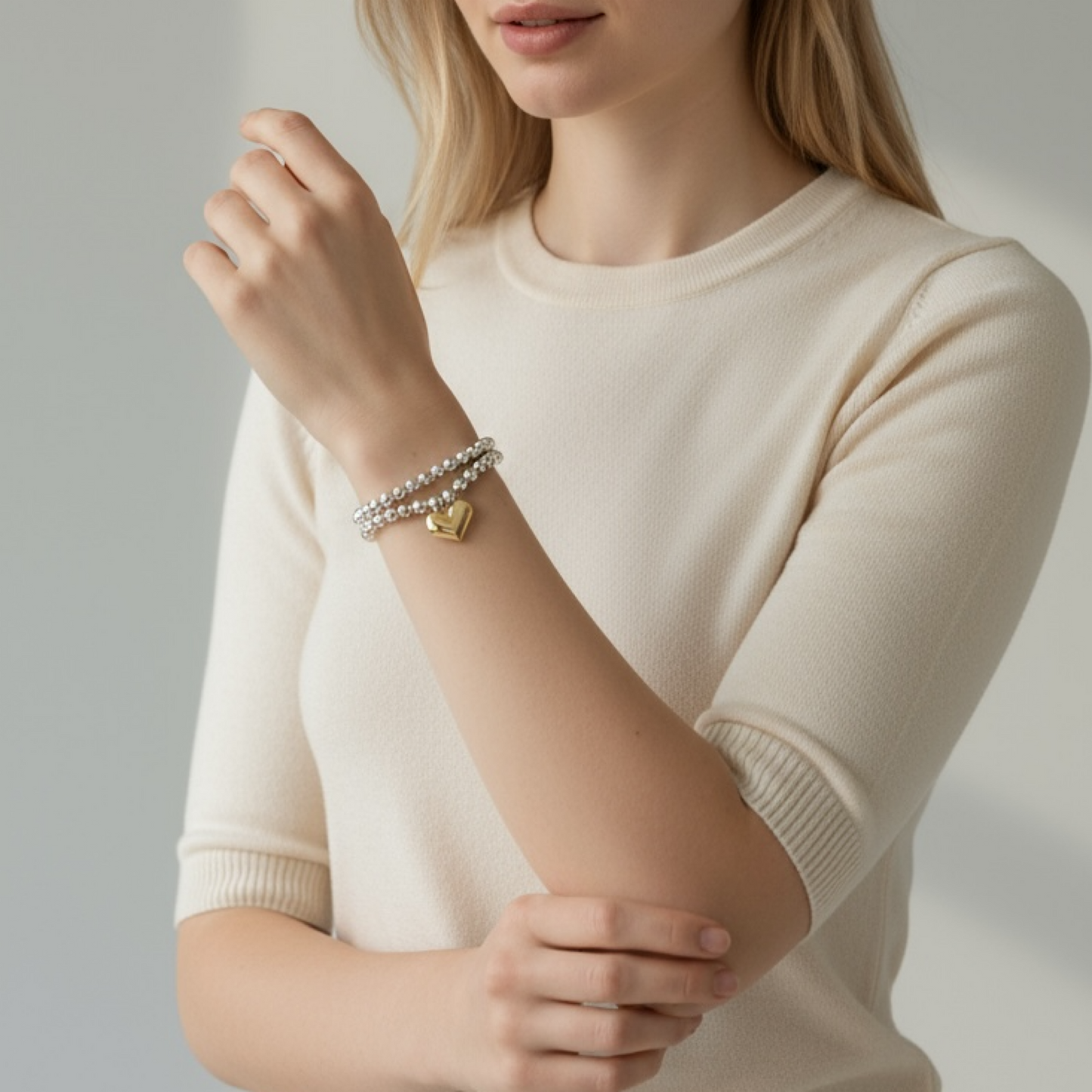 Mixed Metal Silver Bracelet