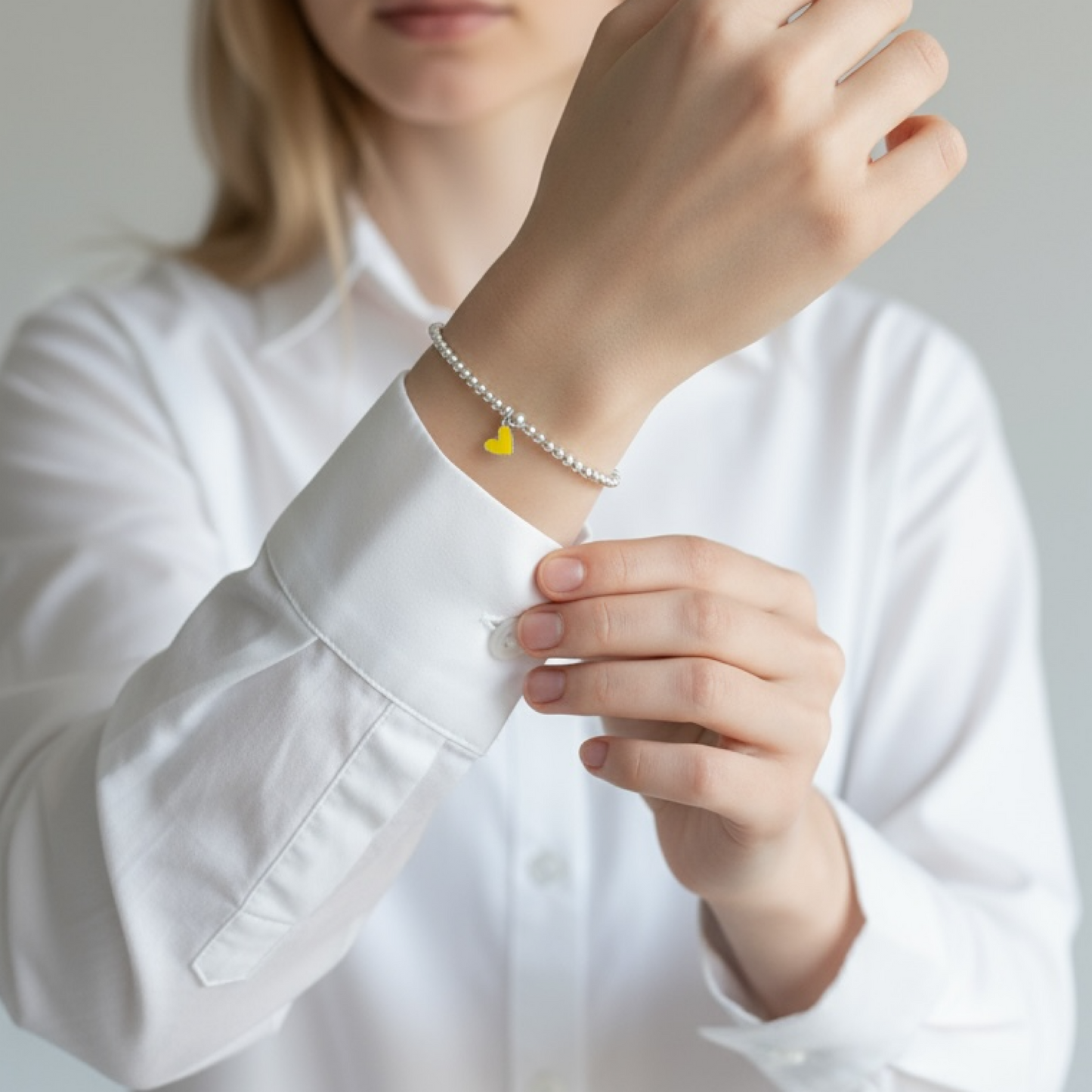 Dainty Sterling Silver Heart Charm Bracelet