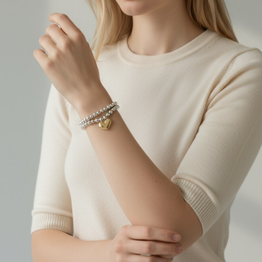 Mixed Metal Silver Bracelet