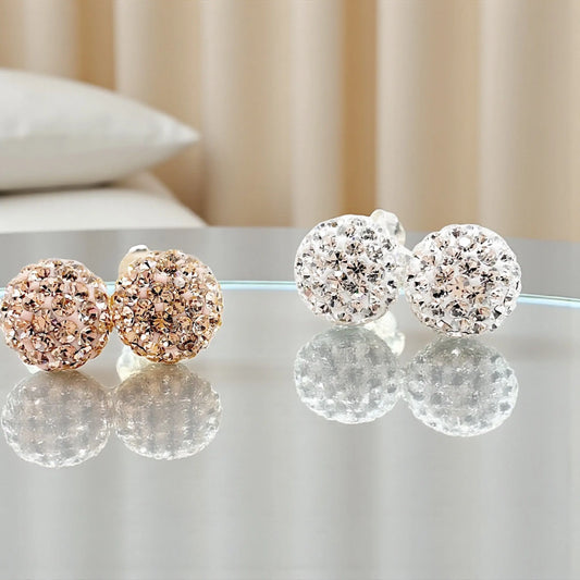 Silver Crystal stud Earrings Savi Jewelry