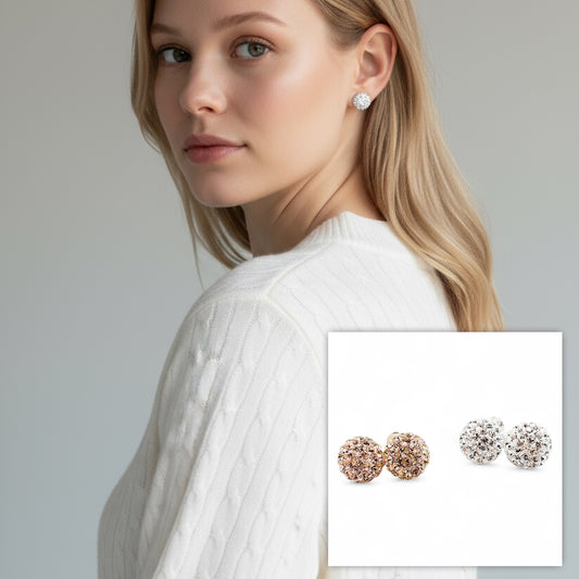Silver Crystal stud Earrings