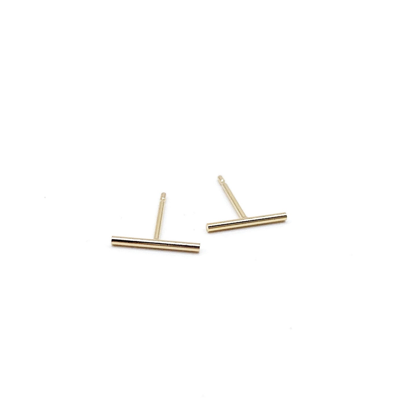 Gold Bar Stud Earrings