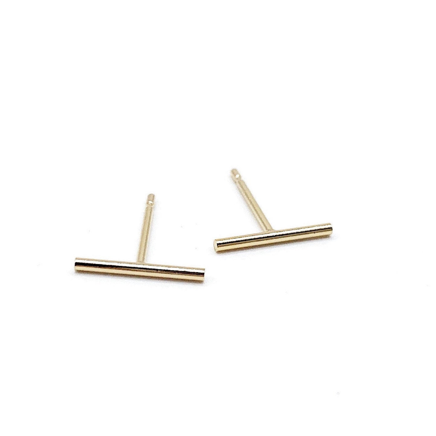 Gold Bar Stud Earrings