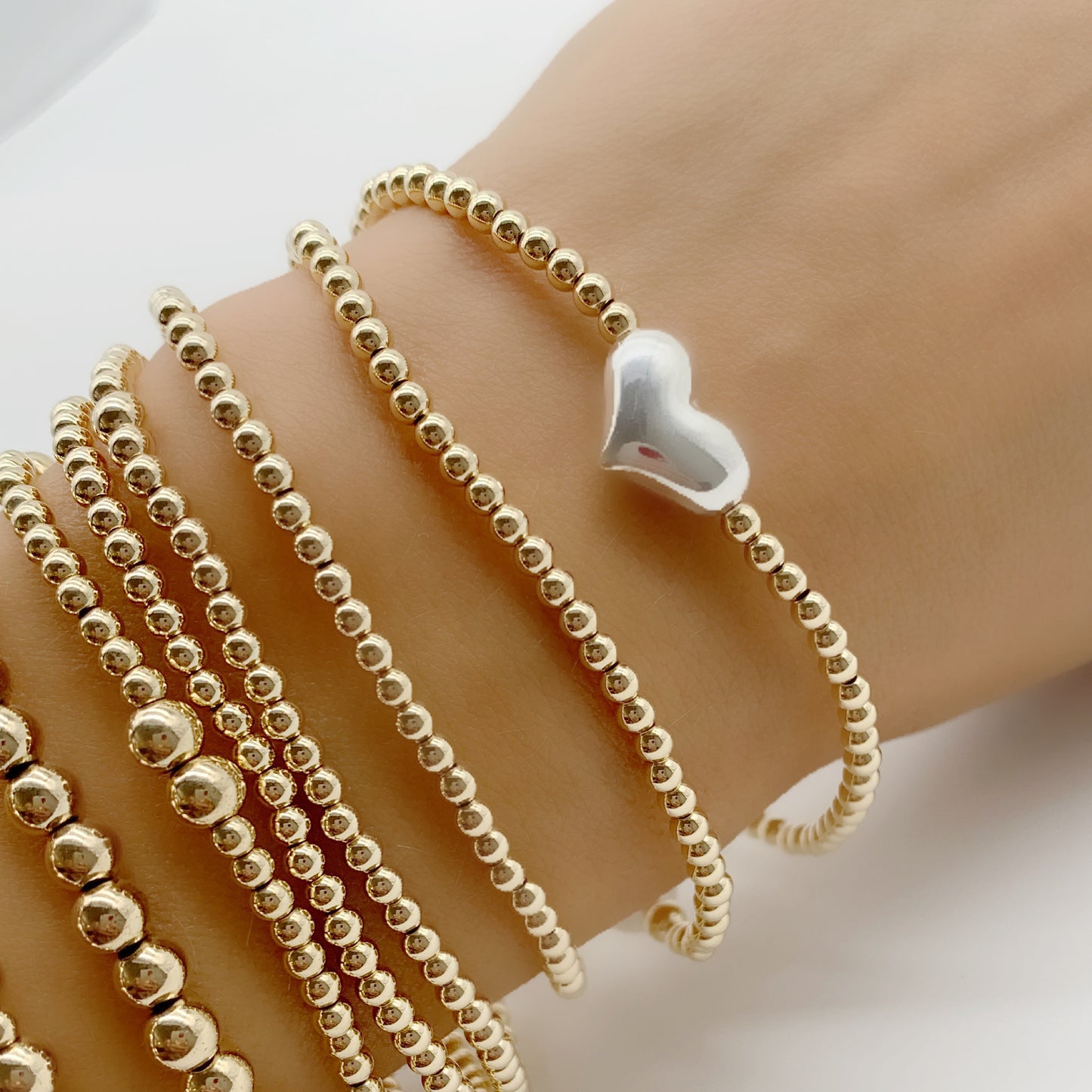 Gold beaded bracelet