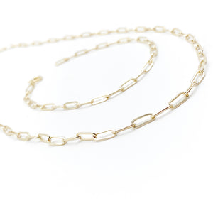 Paperclip gold choker necklace