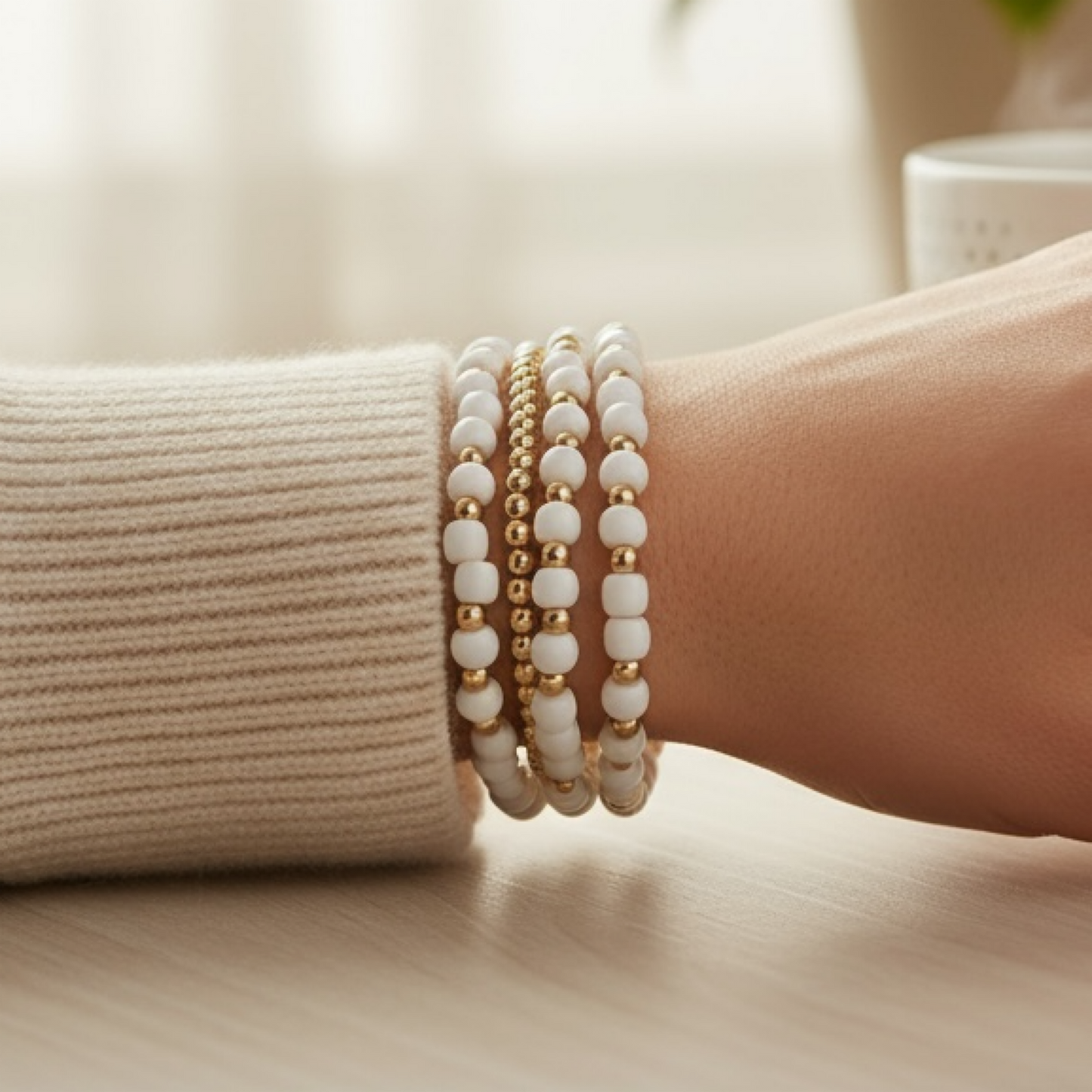 Gold beaded bracelet