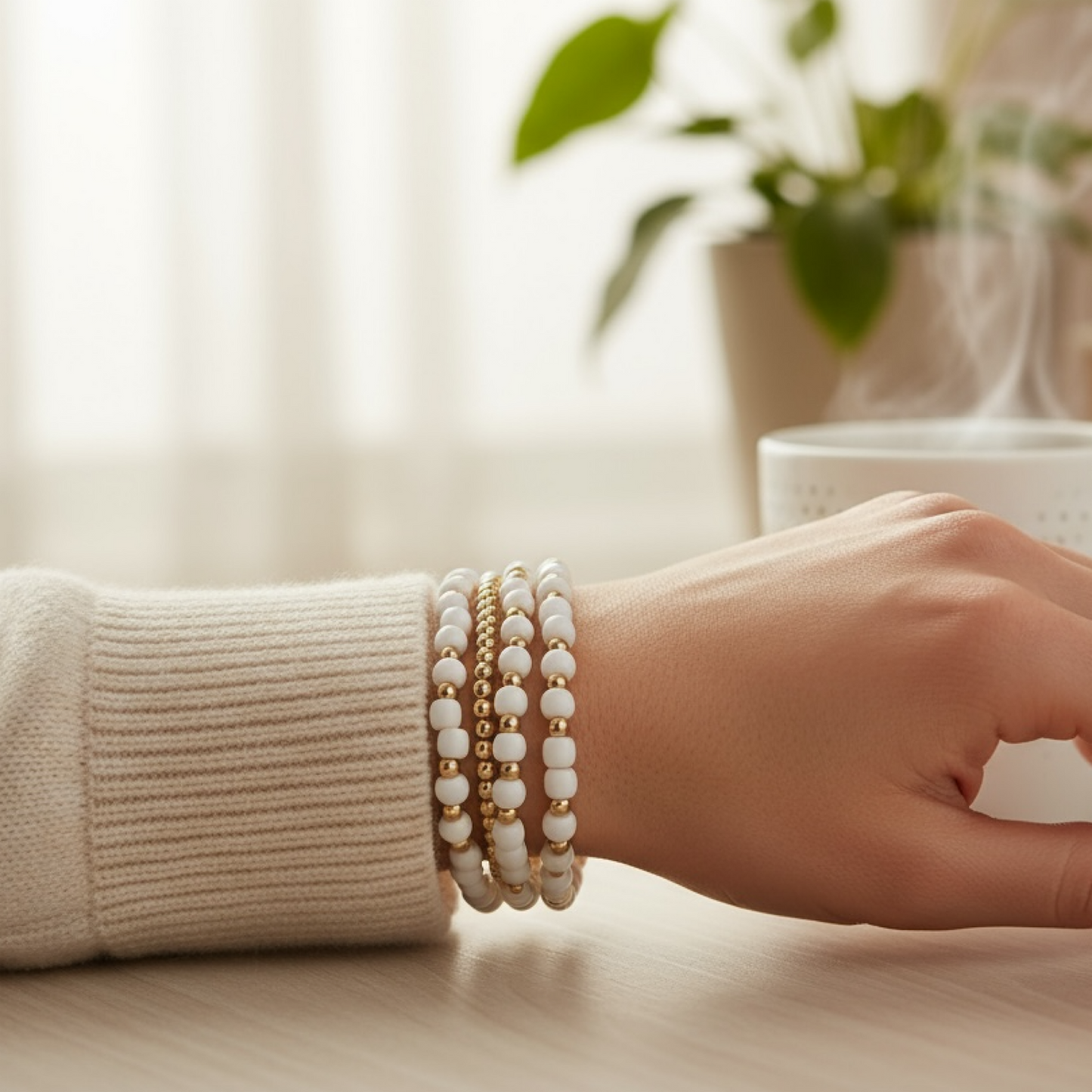 Gold beaded bracelet