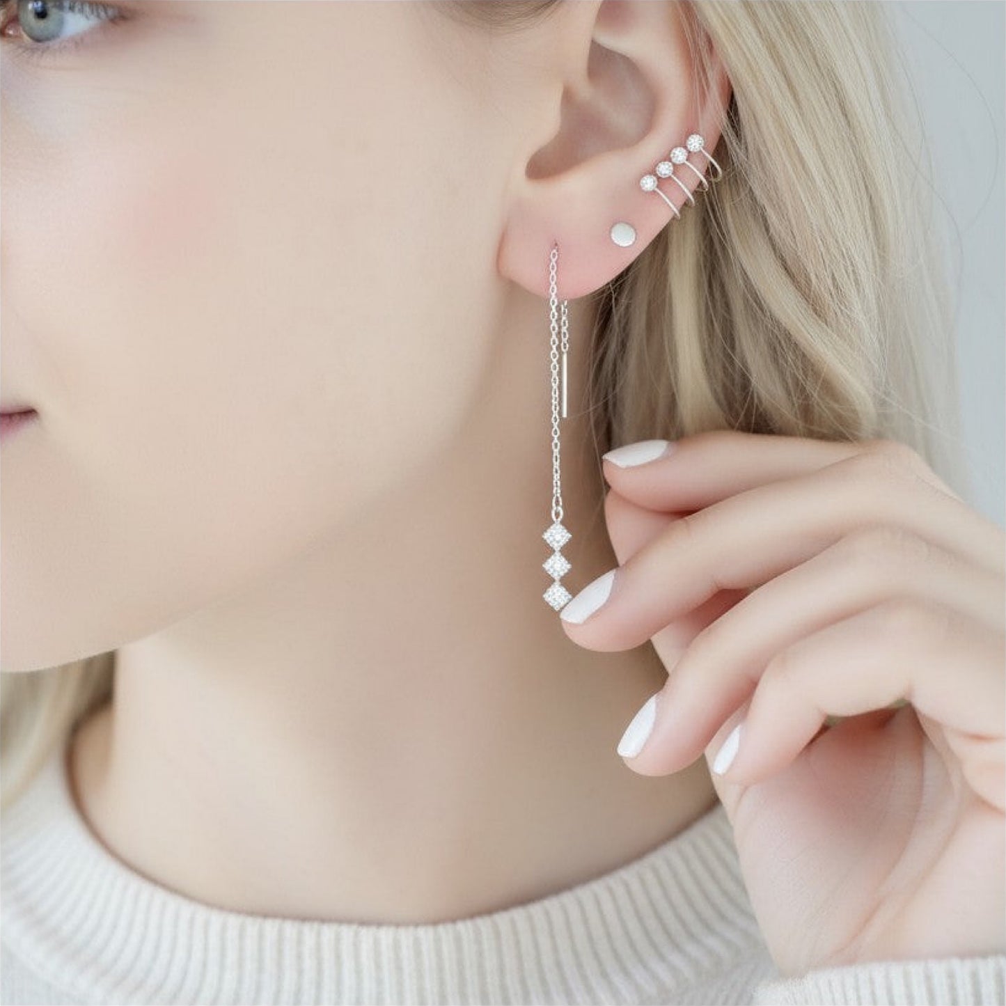 Silver Threader Earrings